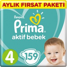 Prima Bebek Bezi Aktif Bebek 4 Beden 159 Adet Maxi Aylık Fırsat Paketi Prima Bebek Bezi Aktif Bebek 4 Beden 159 Adet Maxi Aylık Fırsat Paketi